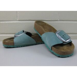 Birkenstock Madrid Big Buckle Beryl Nubuck Leather Footbed Sandals Womens (39)